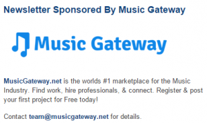 Sponsor Our Newsletters and reach thousands of musicians.