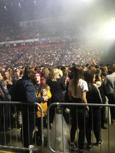 Crowd at the MEN for The 1975 Matt Healy takes guitar lessons
